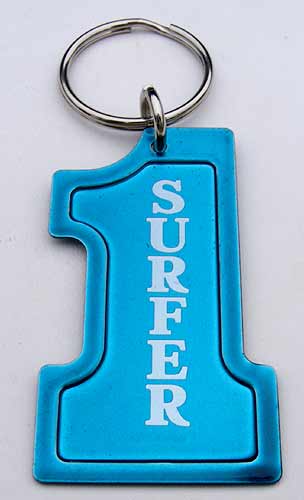 Key-Chain Assortment, Engraved #1 Sport, Blue, Stainless