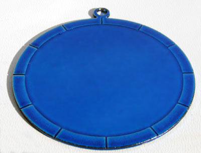 Engraveable Circle, 49x49 mm, Transparent Blue, Stainless-Steel
