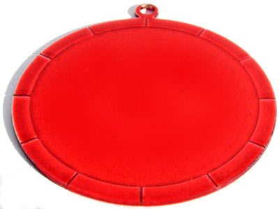 Engraveable Circle, 49x49 mm, Transparent Red, Stainless-Steel