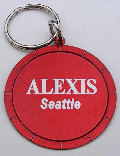 Key-Chain Assortment, Engraved Ladies' Names, Red, Stainless