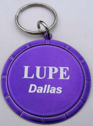Key-Chain Assortment, Engraved Ladies' Names, Purple, Stainless