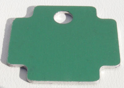 Engraveable Safety-Cross, 25x25 mm, Brushed Green, Stainless-Steel