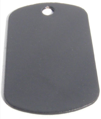 Engraveable Dog Tag 29x50 mm, Transparent Blue, Stainless-Steel - Click Image to Close