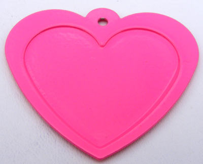 Engraveable Heart 48x42 mm, Neon Pink, Stainless-Steel