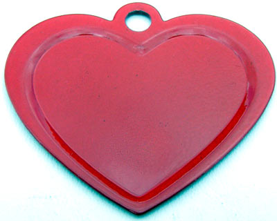Engraveable Heart 48x42 mm, Glossy Red, Stainless-Steel