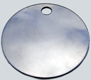 Industrial Blank, Circle, 38x38 mm, Stainless Steel