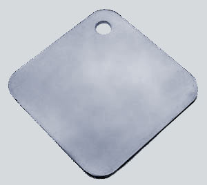 Industrial Blank, Diamond, 38x38 mm, Stainless Steel