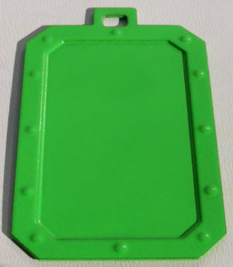 Engraveable Riveted Rectangle 48x52 mm, Neon Green, Stainless-Steel