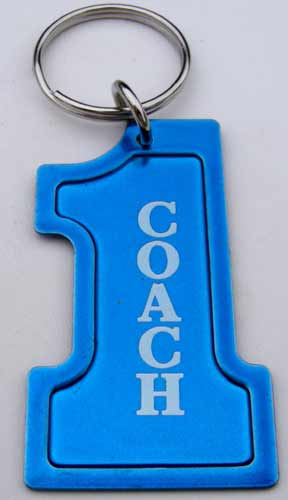 Key-Chain Assortment, Engraved #1 People, Blue, Stainless