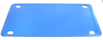 Engraveable Bike Plate, 102x56 mm, Transparent Blue, Stainless-Steel