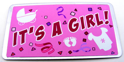 Bike Plate/Magnet Assortment, Birthday, Girl, Stainless-Steel