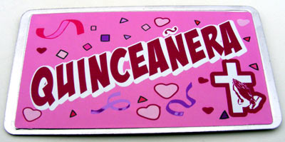 Bike Plate/Magnet Assortment, Sweet Sixteen, Spanish, Stainless-Steel
