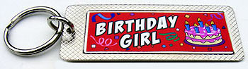 Key-Chain Assortment, Birthday, Girl, Stainless-Steel
