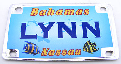 Bike Plate/Magnet Assortment, Stainless, Caribbean, Ladies
