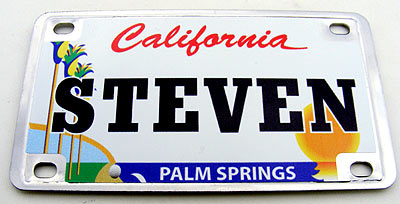 Bike Plate/Magnet Assortment, Stainless, Mens English Names