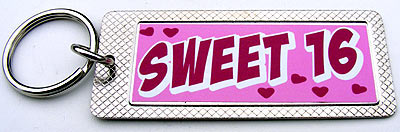 Key-Chain Assortment, Sweet Sixteen, Stainless-Steel