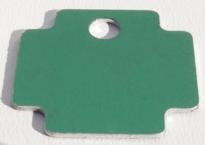 Engraveable Safety-Cross, 25x25 mm, Brushed Green, Stainless-Steel