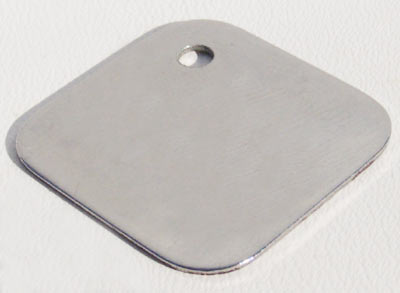 Engraveable Diamond, 32x32mm, Shiny Stainless-Steel