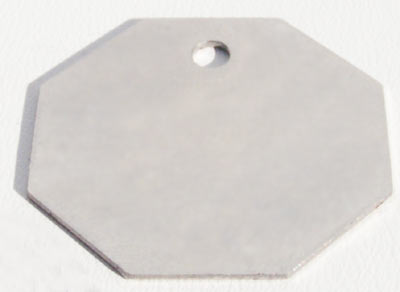 Engraveable Octagon, 28x28 mm, Shiny Stainless-Steel