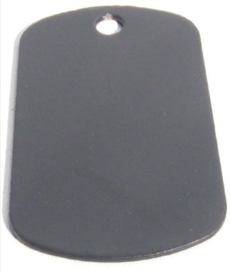 Engraveable Dog Tag 29x50 mm, Matte Black, Stainless-Steel