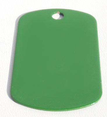 Engraveable Dog Tag 29x50 mm, Glossy Green, Stainless-Steel