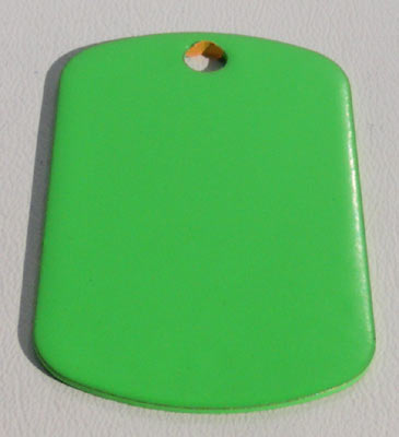 Engraveable Dog Tag 29x50 mm, Neon Green, Stainless-Steel