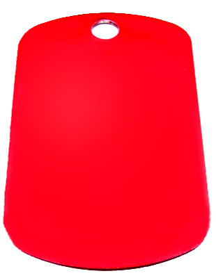 Engraveable Dog Tag 29x50 mm, Transparent Red, Stainless-Steel