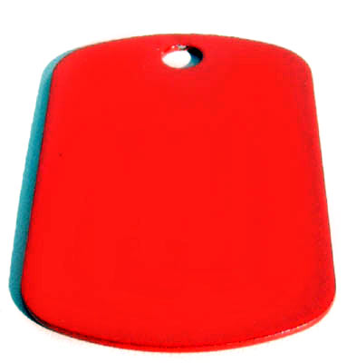 Engraveable Dog Tag 29x50 mm, Glossy Red, Stainless-Steel