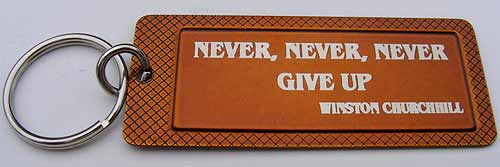 Key-Chain Assortment, Engraved Famous Quotes, Copper Color, Stainless