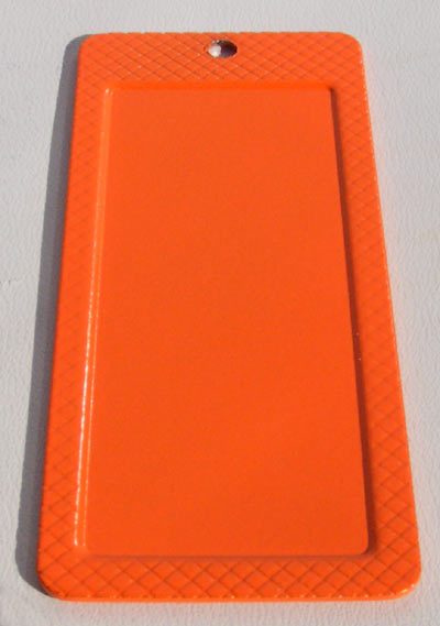 Engraveable Rectangle, Long, 33x77 mm, Neon Orange, Stainless-Steel