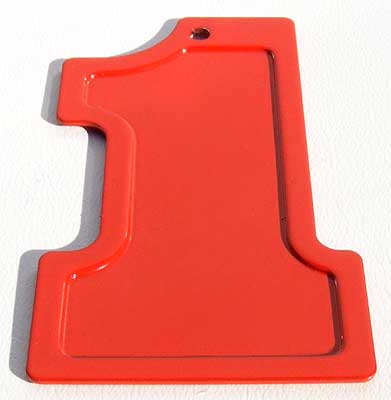 Engraveable #1, 30x62 mm, Glossy Red, Stainless-Steel