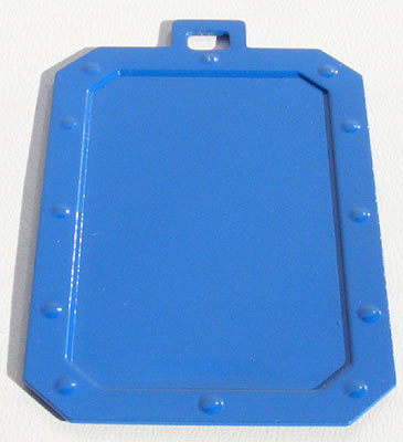 Engraveable Riveted Rectangle 48x52 mm, Glossy Blue, Stainless-Steel