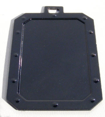 Engraveable Riveted Rectangle 48x52 mm, Glossy Black, Stainless-Steel